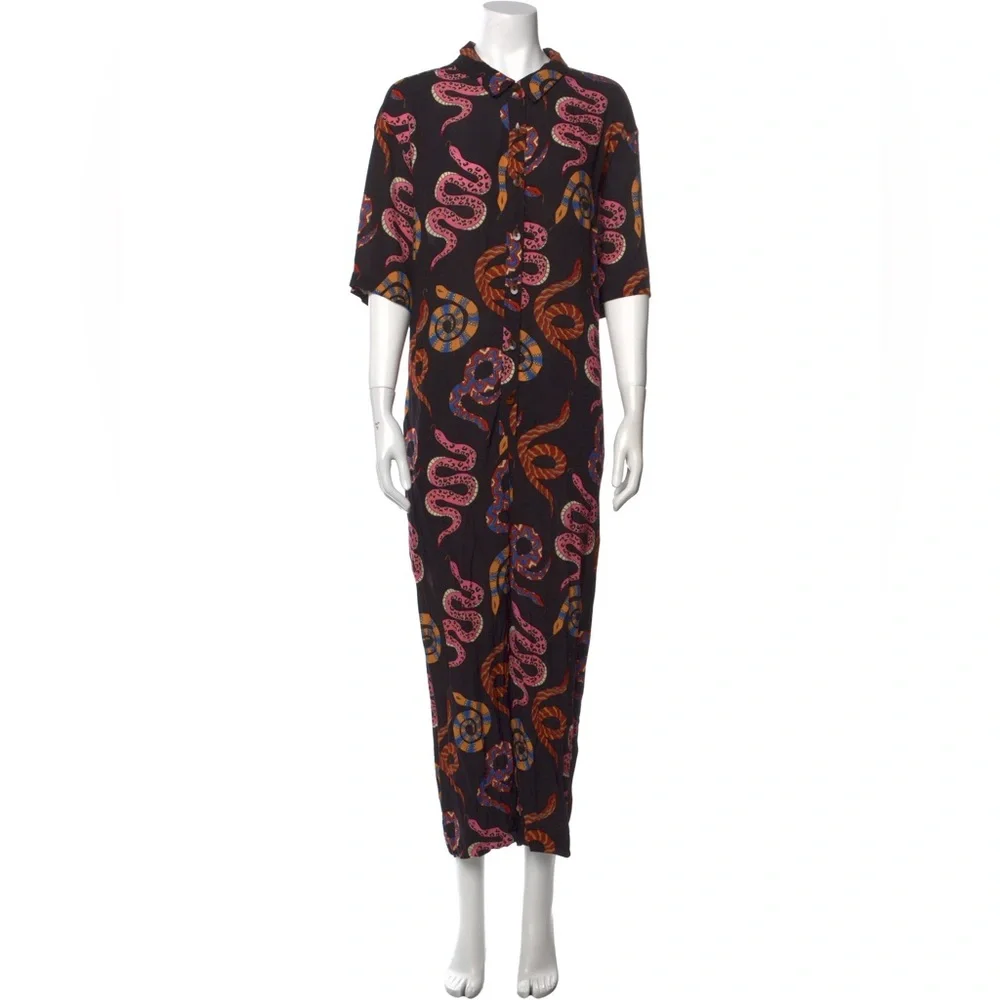 FARM Rio Snake Print Cropped-Length Jumpsuit - Picture 12 of 12